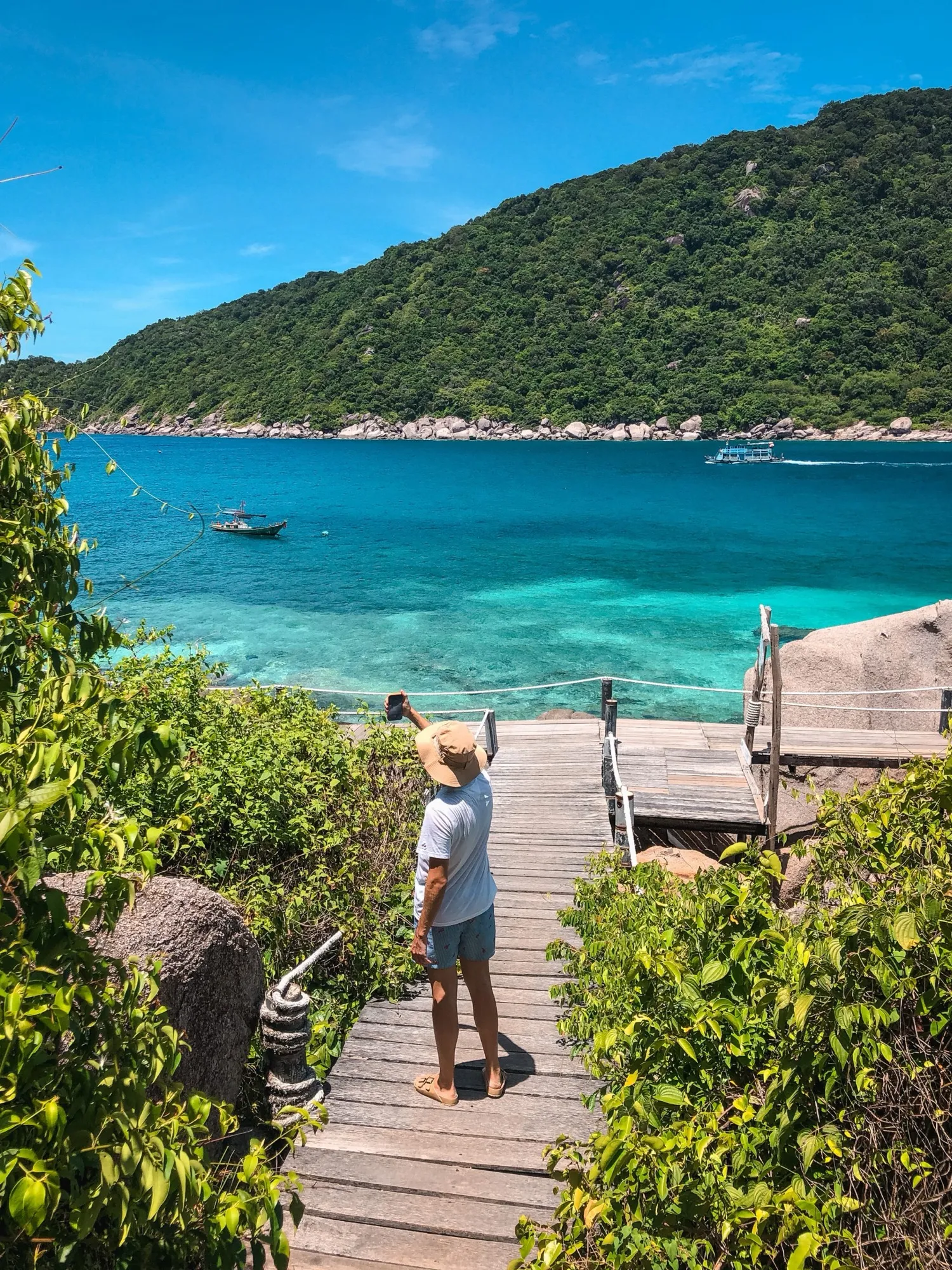 Playa de aguas turquesas en Koh Nang Yuan, Tailandia
